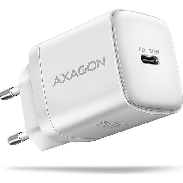 Φορτιστής Axagon AXAGON ACU-PD30W, Sil 30W φορτιστής τοίχου, 1x θύρα USB-C, PD3.0/PPS/QC4+/SFC/AFC/Apple, λευκό 13260755 8595247908322