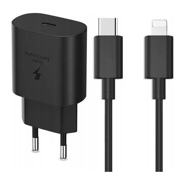 Ładowarka Vega ŁADOWARKA SIECIOWA DENMEN 3,6A 25W CZARNA FASTON POWER DELIVERY PD TYP-C TA800 SINGLE DC03 KABEL IPHONE USB-C DO LIGHTNING 1M 20W CZARNY ECONOMY USB-C DO 8-PIN PD APPX>