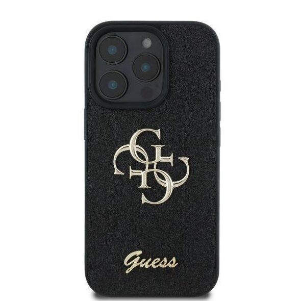 Original Case IPHONE 16 PRO MAX Guess Hardcase Fixed Glitter Big 4G (GUHCP16XHG4SGK) black 3666339328474