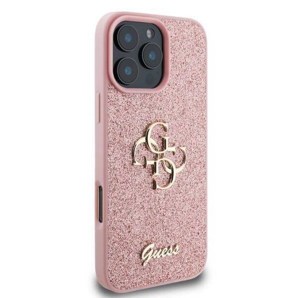 Original Case IPHONE 16 PRO MAX Guess Hardcase Fixed Glitter Big 4G (GUHCP16XHG4SGP) pink 3666339328559