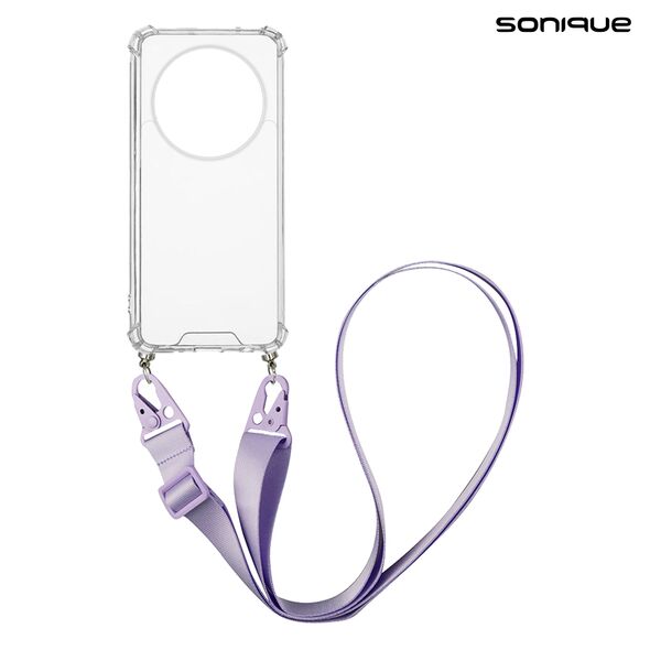 Θήκη Σιλικόνης με Strap Sonique Armor Clear Realme 12 Pro 5G / Realme 12 Pro Plus 5G Λιλά 5210312039222