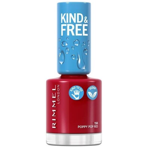 Rimmel  RIMMEL_Kind &amp| Free Clean Nail Polish lakier do paznokci 156 Poppy Pop Red 8ml