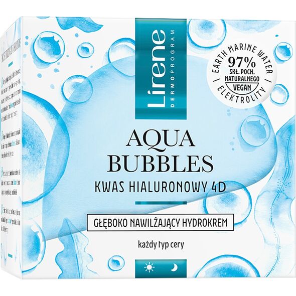 LIRENE_Aqua Bubbles Hyaluronic Acid 4D głęboko nawilżający hydrokrem do każdego rodzaju skóry 50ml