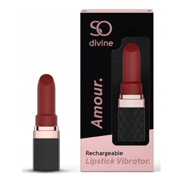 Masażer SO DIVINE_Amour Lipstick Vibrator wibrator w szmince Black