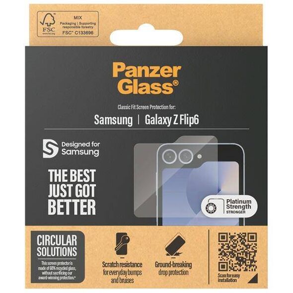 Tempered Glass SAMSUNG GALAXY Z FLIP 6 PanzerGlass Classic Fit Screen Protection (7368) 5715685001420