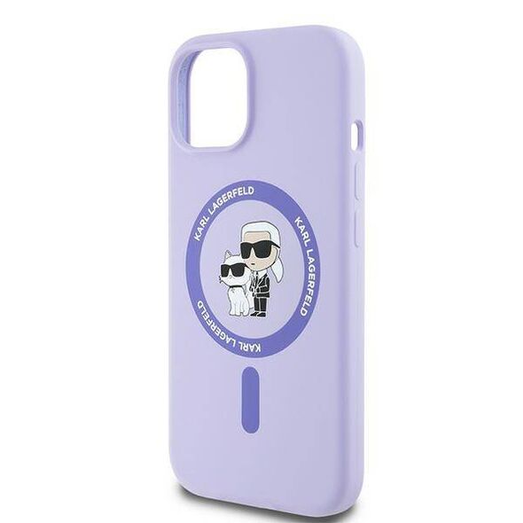 Original Case IPHONE 15 Karl Lagerfeld Hardcase Silicone KC Heads Ring MagSafe (KLHMP15SSCMKCRHU) purple 3666339254322