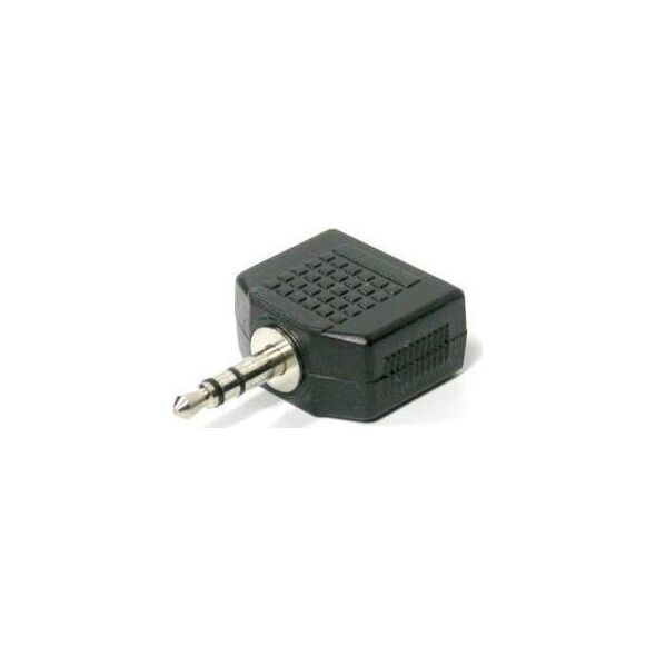 Adapter AV Rozgałęziacz, Audio, Jack (3,5mm) 2x F-Jack (3,5mm) M, 0, stereo, czarna