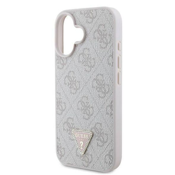 Original Case IPHONE 16 Guess Hardcase Leather 4G Triangle Strass MagSafe (GUHCP16SP4TDPP) pink 3666339327484