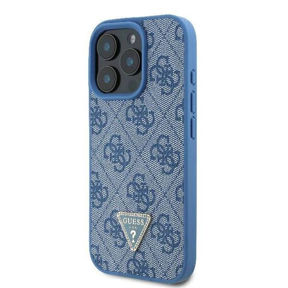 Original Case IPHONE 16 PRO MAX Guess Hardcase Leather Metal Logo Strass Crossbody + Smycz (GUHCP16XP4TDSCPB) blue 3666339328719