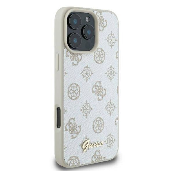 Original Case IPHONE 16 PRO MAX Guess Hardcase Peony Script Logo MagSafe (GUHMP16XPGPYSH) white 3666339345594