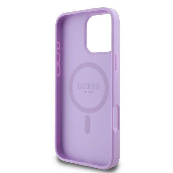 Original Case IPHONE 16 PRO MAX Guess Hardcase Saffiano Peony Classic Logo MagSafe (GUHMP16XPSAPSMEU) purple 3666339328276