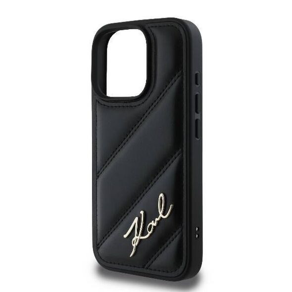 Original Case IPHONE 16 PRO MAX Karl Lagerfeld Hardcase Quilted Signature (KLHCP16XPQDSMGK) black 3666339294090