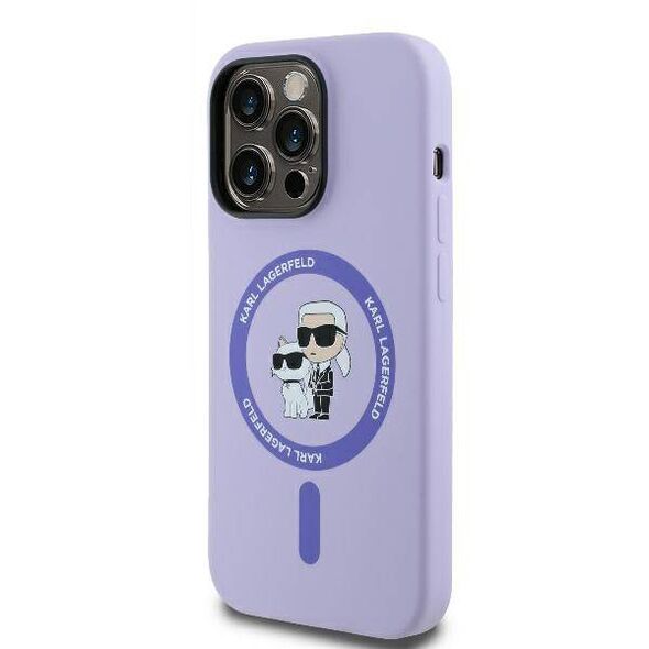 Original Case IPHONE 14 PRO MAX Karl Lagerfeld Hardcase Silicone KC Heads Ring MagSafe (KLHMP14XSCMKCRHU) purple 3666339254315