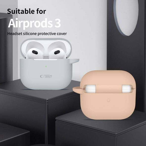 Case APPLE AIRPODS 3 Tech-Protect Silicone Caffe Latte creamy 5906302375066