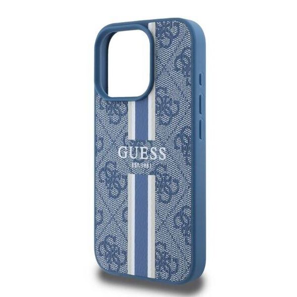 Original Case IPHONE 16 PRO MAX Guess Hardcase 4G Printed Stripes MagSafe (GUHMP16XP4RPSB) blue 3666339345433