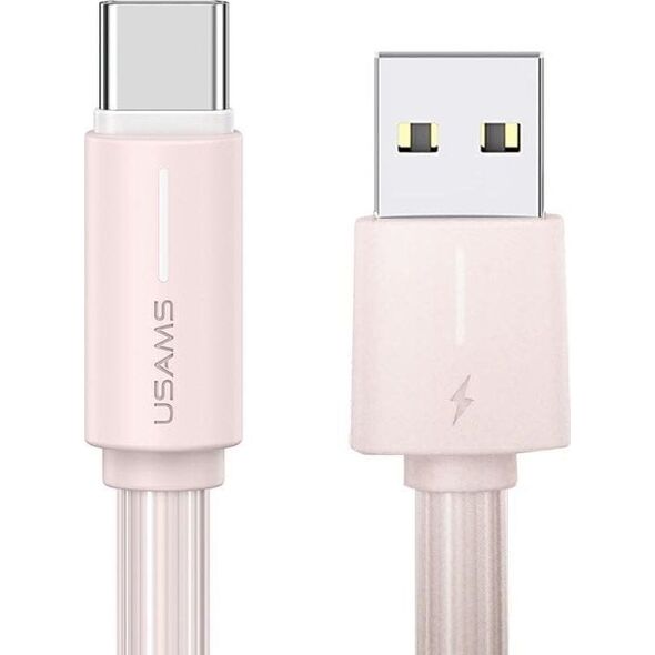 Kabel USB Usams USAMS Kabel USB-C 3A YU Series 1m USB-C/USB-A różowy/pink SJ732USB04 (US-SJ732)