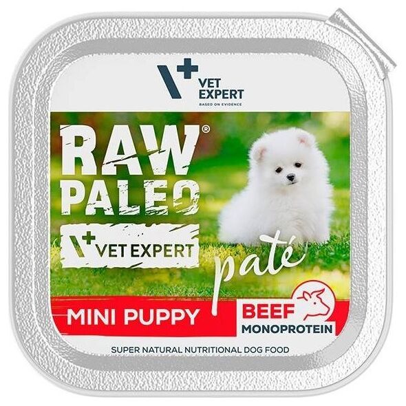 Raw Paleo Vetexpert RAW PALEO PATE MINI puppy beef 150g - wołowina tacka