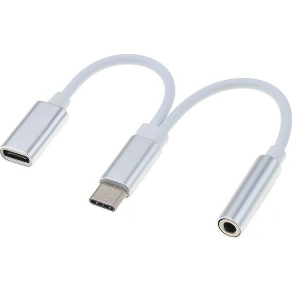 PremiumCord PremiumCord Převodník USB-C na audio konektor jack 3,5mm female + USB typ C konektor pro nabíjení