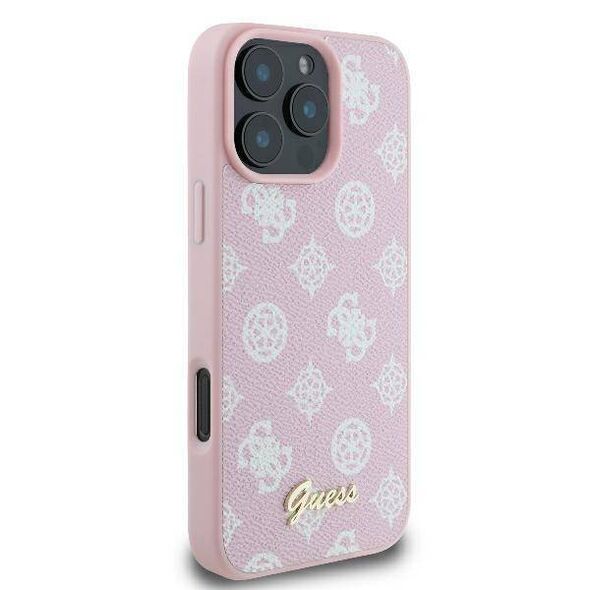 Original Case IPHONE 16 PRO Guess Hardcase Peony Script Logo MagSafe (GUHMP16LPGPYSP) pink 3666339345549