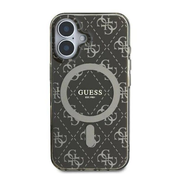 Original Case IPHONE 16 Guess Hardcase IML 4G Background MagSafe (GUHMP16SH4DTEW) brown 3666339301705