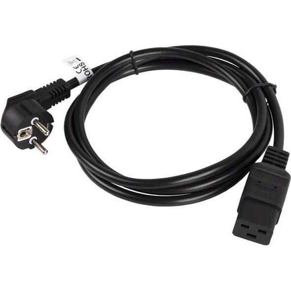 Power cable Lanberg CEE 7/7 - IEC 320 C19, 1.8m, black (CA-C19C-10CC-0018-BK)