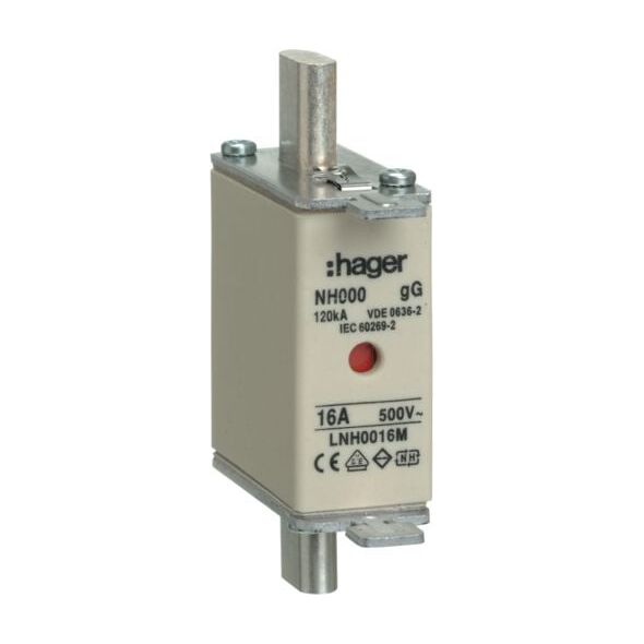 Hager NH000 fuse insert 16A 500V gG (LNH0016M)