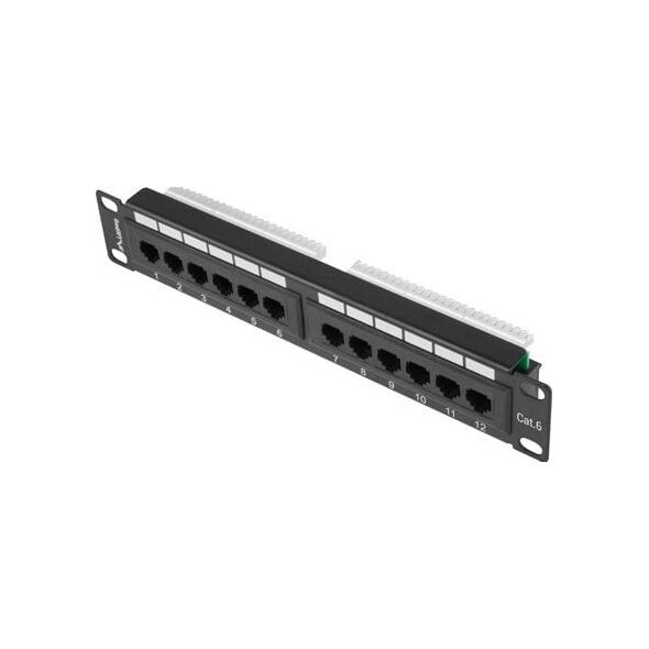 Lanberg Patch Panel 12 Port 1U 10" cat.6 μαύρο (PPU6-9012-B) 5628036