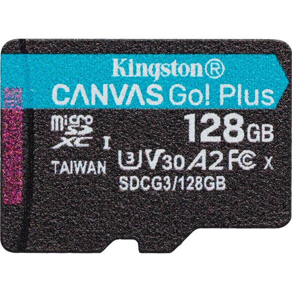 Kingston Canvas Go! Plus MicroSDXC 128 GB Class 10 UHS-I/U3 A2 V30 (SDCG3/128GBSP) 6551998