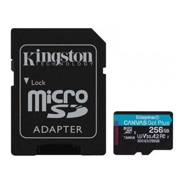 Tab Kingston Canvas Go! Plus MicroSDXC 256 GB Class 10 UHS-I/U3 A2 V30 (SDCG3/256GB)