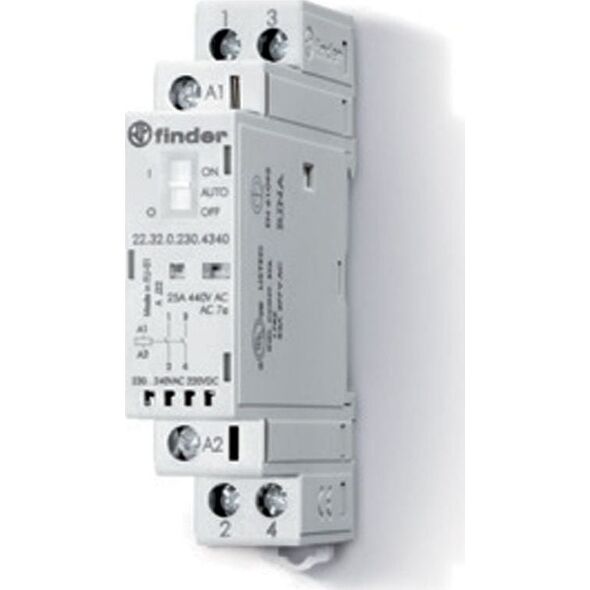 Finder Contactor 2NC 25A AC/DC 22.32.0.230.4440 Finder, Finder, F22-32-0-230-4440. 9580712