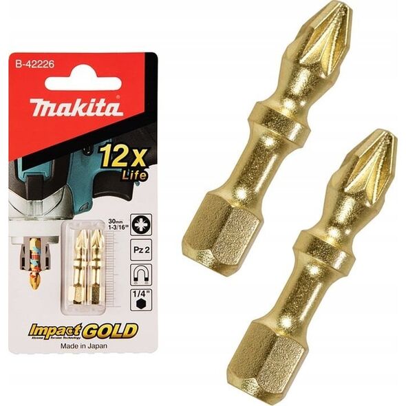 Makita Impact bit PZ2-30MM Impact Gold (2 τεμ.) 11259413