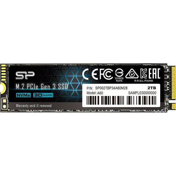 Silicon Power P34A60 2TB M.2 2280 PCI-E x4 Gen3 NVMe SSD (SP002TBP34A60M28) 12726308