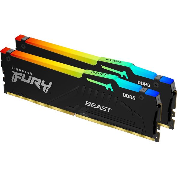 Memory Kingston Fury Beast RGB, DDR5, 16 GB, 5200MHz, CL36 (KF552C36BBEAK2-16)