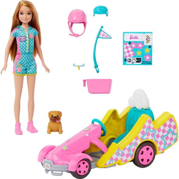 Κούκλα Barbie Mattel Gokart Stacie Movie όχημα και κούκλα + σκύλος HRM08 13169167