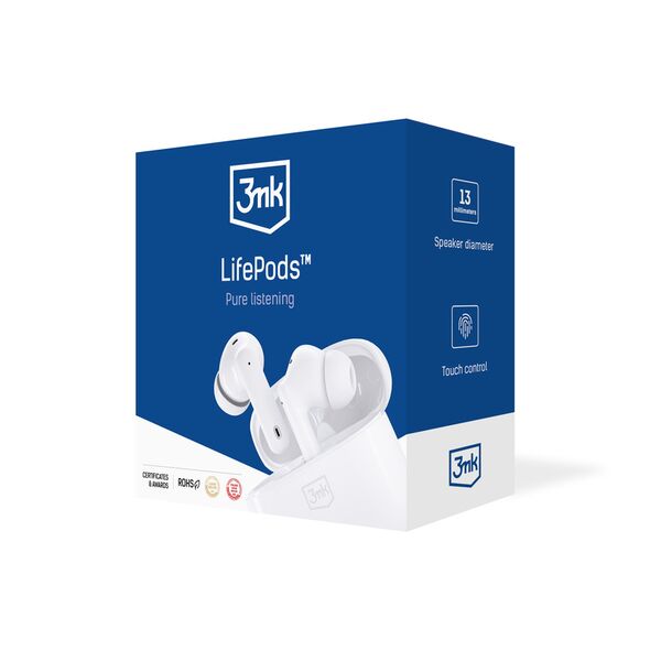 3mk bluetooth earphones LifePods white 5903108487825