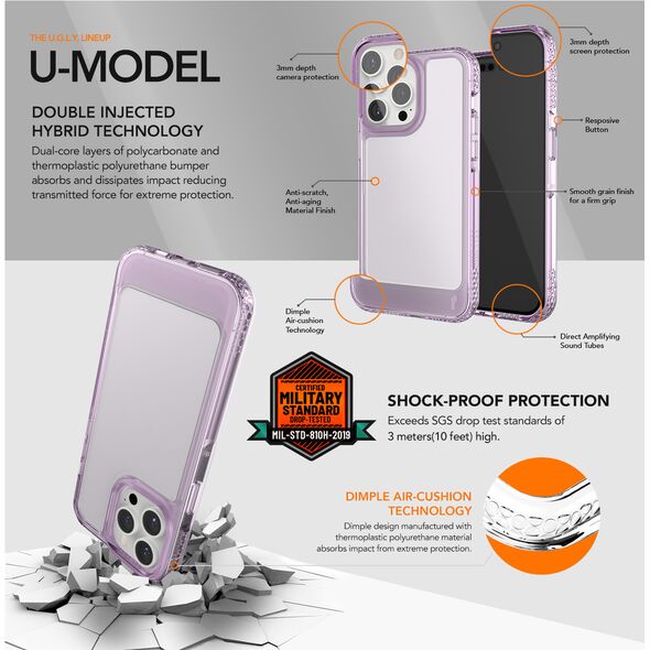 Ugly Rubber UMODEL case for iPhone 15 Plus 6,7&quot; clear black 8809962117205