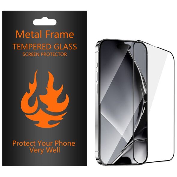 Tempered glass metal frame for Samsung Galaxy S22 Plus / S23 Plus black frame 5900495756718