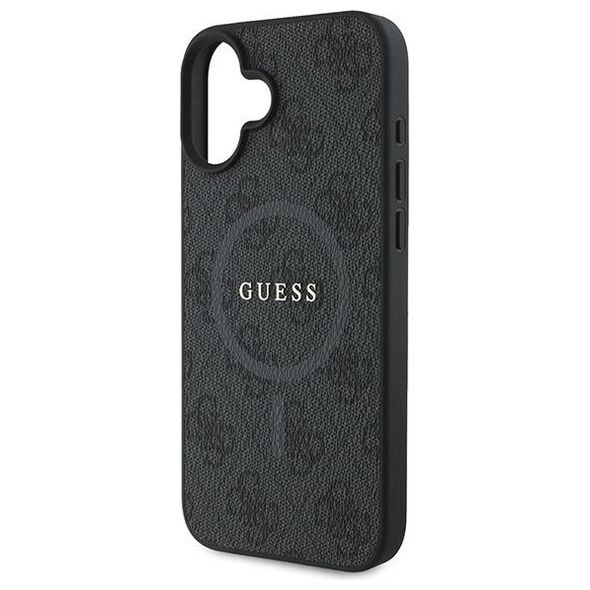 Guess case for iPhone 16 Plus 6,7&quot; GUHMP16MG4GFRK black hardcase 4G Ring Classic Logo MagSafe 3666339327217