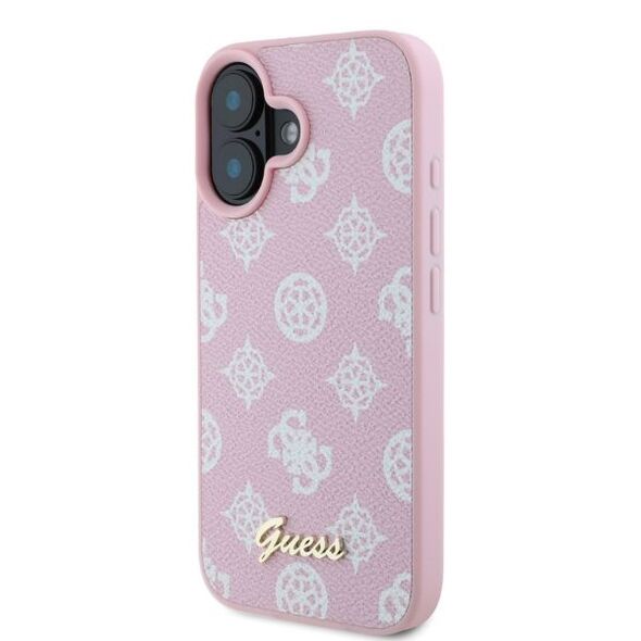 Guess case for iPhone 16 6,1&quot; GUHMP16SPGPYSP pink hardcase Peony Script MagSafe 3666339345525