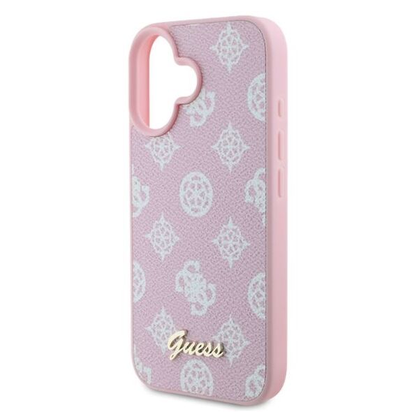 Guess case for iPhone 16 6,1&quot; GUHMP16SPGPYSP pink hardcase Peony Script MagSafe 3666339345525