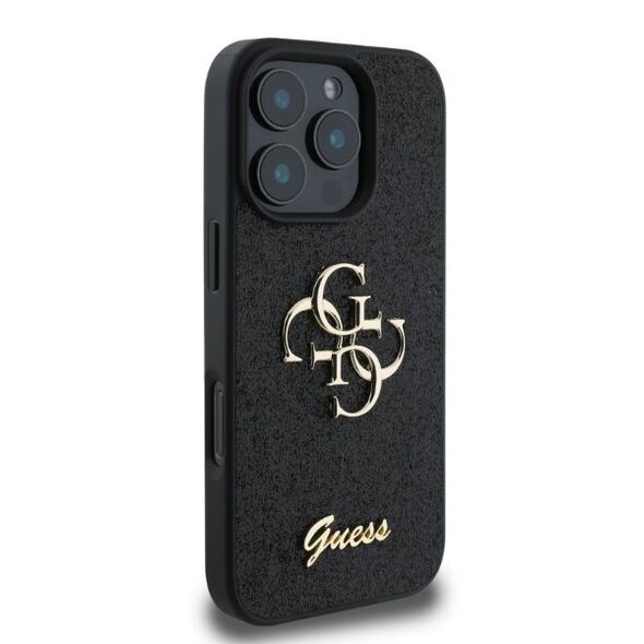 Guess case for iPhone 16 Pro Max 6,9&quot; GUHCP16XHG4SGK black hardcase Fixed Glitter Big 4G 3666339328474