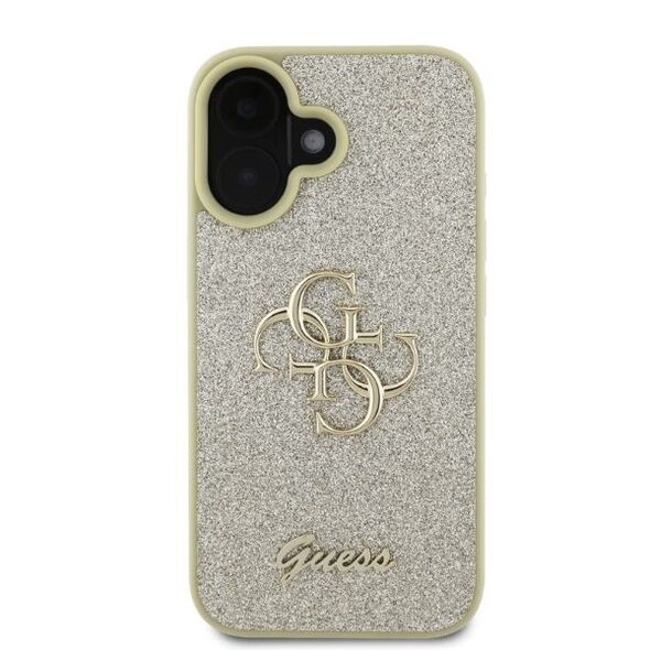 Guess case for iPhone 16 6,1&quot; GUHCP16SHG4SGD gold hardcase Fixed Glitter Big 4G 3666339328566