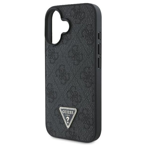 Guess case for iPhone 16 6,1&quot; GUHCP16SP4TDPK Leather 4G Triangle Strass black MagSafe 3666339327361