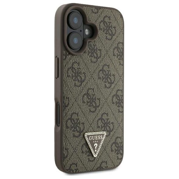 Guess case for iPhone 16 6,1&quot; GUHCP16SP4TDPW Leather 4G Triangle Strass brown MagSafe 3666339327408