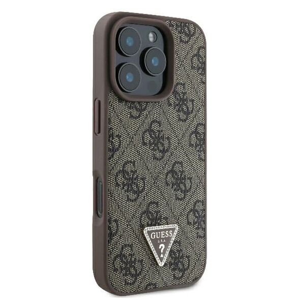 Guess case for iPhone 16 Pro 6,3&quot; GUHCP16LP4TDSCPW Leather Metal Logo Strass Crossbody brown 3666339328665