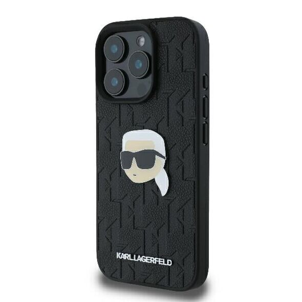 Karl Lagerfeld case for iPhone 16 Pro 6,3&quot; KLHCP16LPGKLKIPK black Hard Monogram Karl Head Pin 3666339329563