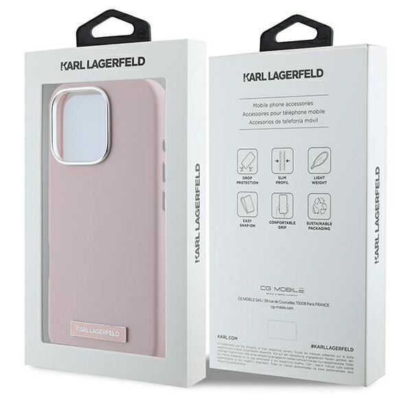 Karl Lagerfeld case for iPhone 16 Pro Max 6,9&quot; KLHMP16XPGMSRPP pink Hard FW Metal Plate MagSafe 3666339319038