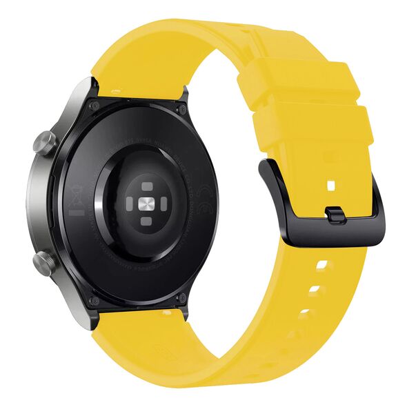 Silicone Strap for Huawei Watch GT 2/3/4/2 Pro/3 Pro/4 Pro/GT 2e 46mm - Yellow 5907769361128