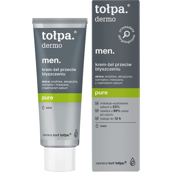 Tołpa Dermo Men. Pure, krem - żel przeciw błyszczeniu lekki 40ml