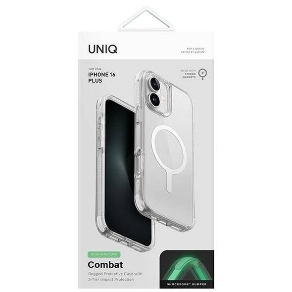 Case IPHONE 16 PRO UNIQ Combat Magclick Charging Lume white 8886463689721